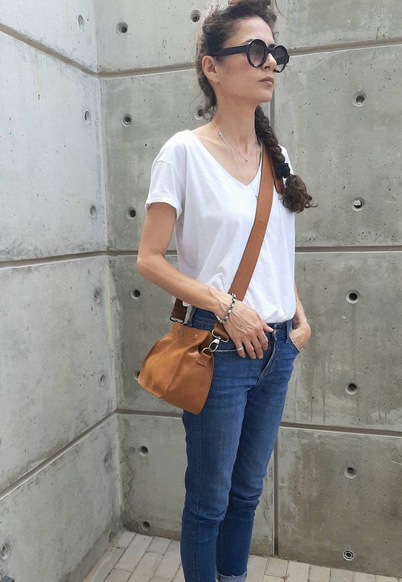 Brown Leather Bag, Crossbody Bags Tool Box Bag Etsy