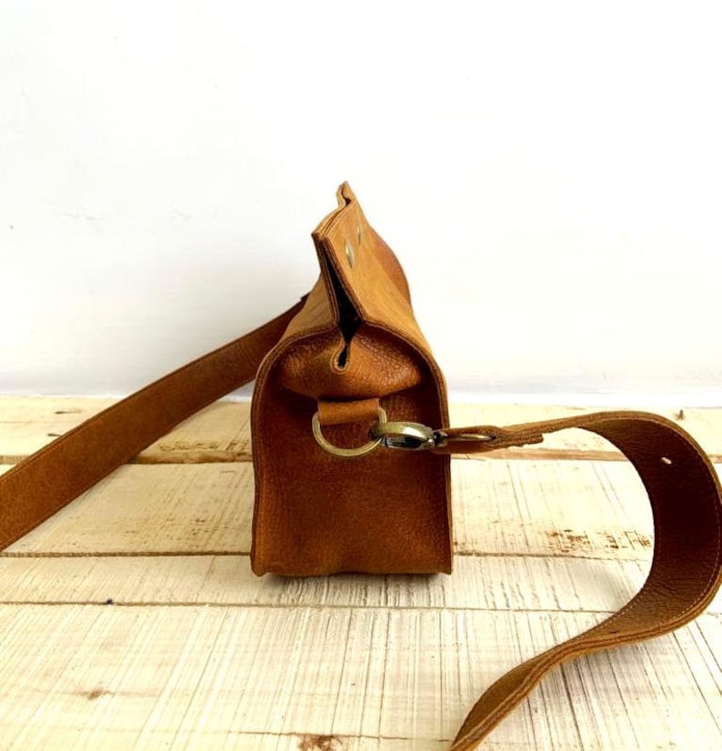 Brown Leather Bag Crossbody Bags Tool Box Bag Etsy