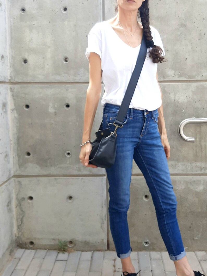 Black Leather Bag, Crossbody Bags Tool Box Bag Etsy