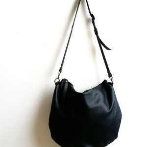 Black HOBO leather bag Shoulder bag , Cross-body bag image 1
