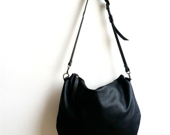 Black HOBO  leather bag  Shoulder bag , Cross-body bag