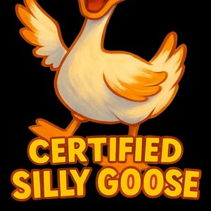 Silly Goose Design PNG, Digital Sublimation File, Sticker Creations, Shirt Image, Mug Artwork, Funny Print, Transparent Background