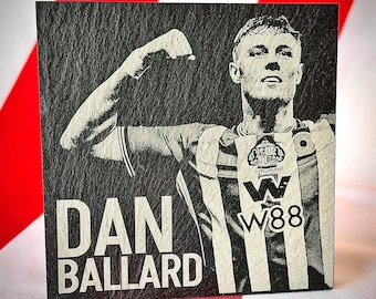 Dan Ballard - Sunderland Slate Coaster | SAFC Fan Gift | Mix & Match | Build Your Own Set | Personalised Football Gift