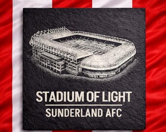 Stadium of Light – - Sunderland Slate Coaster | SAFC Fan Gift | Mix & Match | Build Your Own Set | Personalised Football Gift