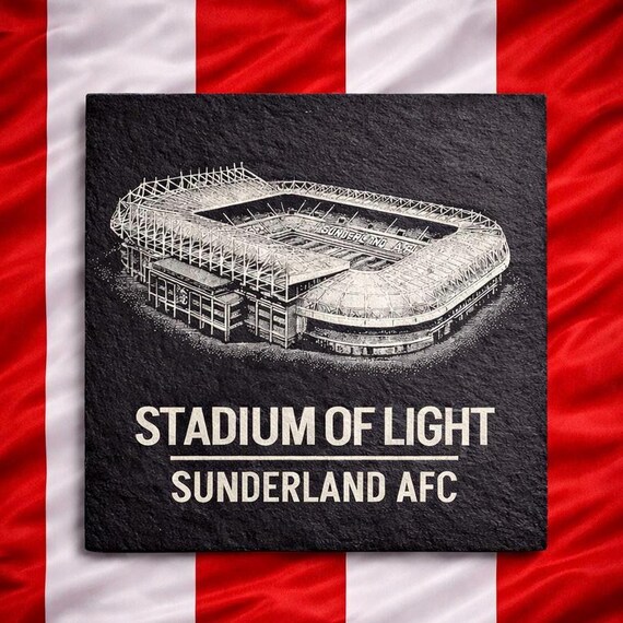 Stadium of Light – - Sunderland Slate Coaster | SAFC Fan Gift | Mix & Match | Build Your Own Set | Personalised Football Gift