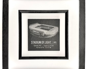 Stadium of Light Engraved Slate Football Art – Sunderland Fan Gift