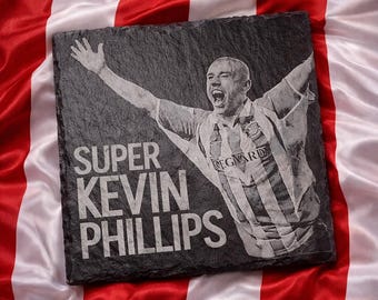 Super Kevin Phillips - Sunderland Slate Coaster | SAFC Fan Gift | Mix & Match | Build Your Own Set | Personalised Football Gift