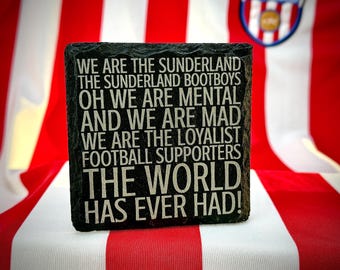 Sunderland Bootboys - Sunderland Slate Coaster | SAFC Fan Gift | Mix & Match | Build Your Own Set | Personalised Football Gift