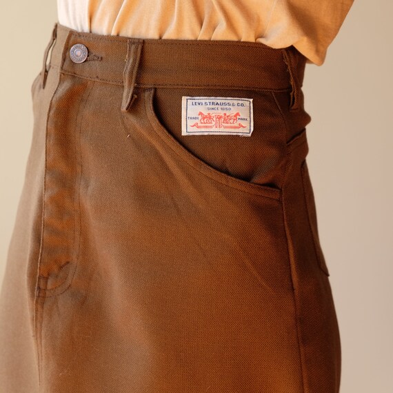 Vintage 1970's Levis Skirt A Line Skirt Brown West