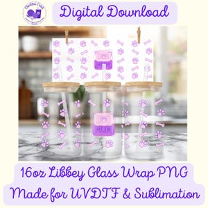 Dog Mum - Confezione regalo Libbey Glass Wrap da 16 once PNG, file digitale per UVDTF o sublimazione