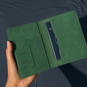 Cartera de viaje de cuero para pasaporte para hombres y mujeres, funda para pasaporte RFID, regalo de cuero sintético, cuero genuino para viajes.