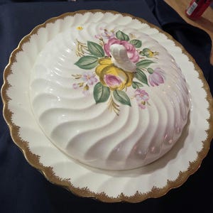 Vintage Royal China Quaban garantierte 22K Gold Rosen 9 1/2 &quot;überzogene Schale