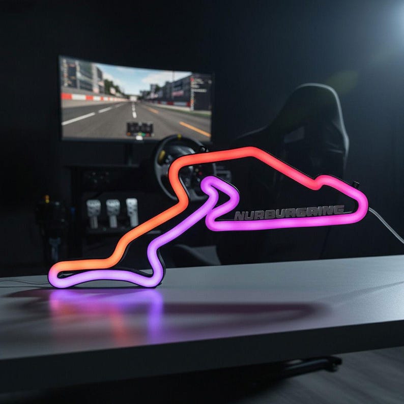 LED Nürburgring Circuit Sign – Racing Track Light – Unique Car Decor ...