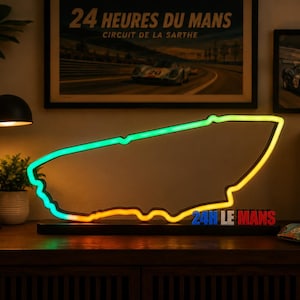 24 Hours of Le Mans Neon Sign – Premium LED Track Wall Light – Motorsport Wall Decor – Custom Size 30–100cm – Racing Gift – Endurance Circui