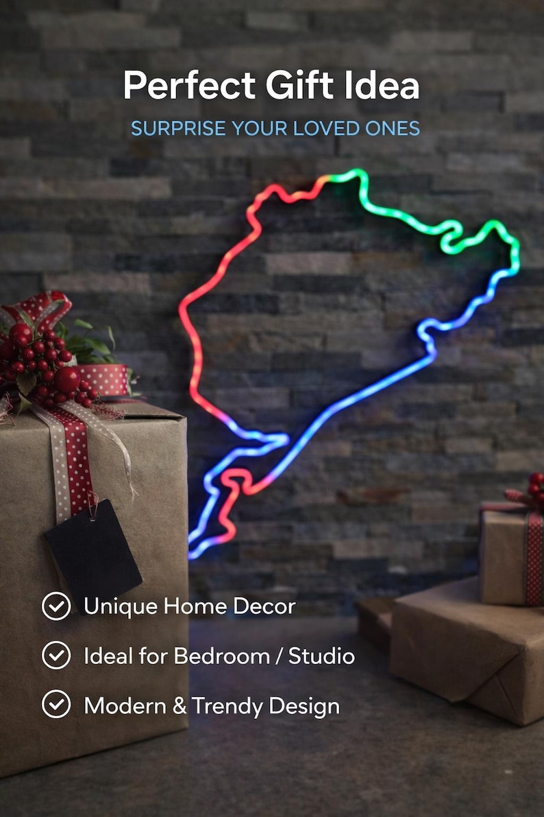 LED Nürburgring Circuit Sign – Racing Track Light – Unique Car Decor ...