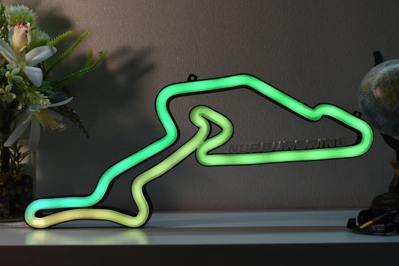 LED Nürburgring Circuit Sign – Racing Track Light – Unique Car Decor ...
