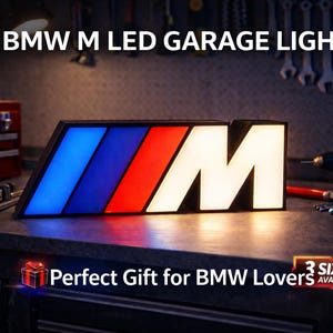 BMW MロゴLEDライト – bmwGarage Decor – bmwネオンサイン – 車好きへのギフト – 男の隠れ家ライト – 自動車用壁装飾