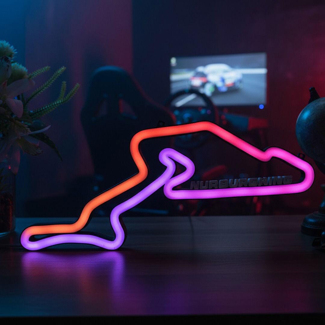 LED Nürburgring Circuit Sign – Racing Track Light – Unique Car Decor ...