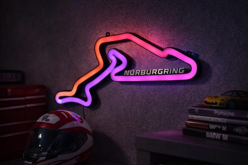 LED Nürburgring Circuit Sign – Racing Track Light – Unique Car Decor ...