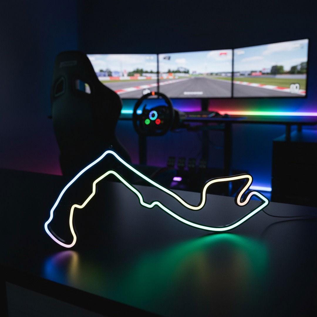 LED Neon Racing Circuit Sign, F1 Track Wall Decor, Sim Racing Setup ...
