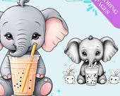 Kawaii Animal Boba Tea Coloring Pages, Kids Printable Activity Sheet, For Toddlers Preschool