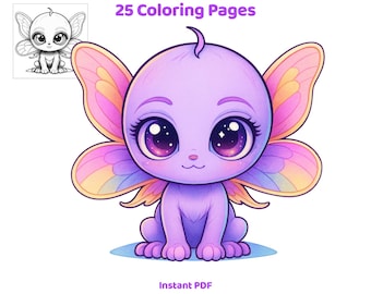 Dibujos para colorear de Chibi, 25 hojas imprimibles, libro de arte infantil, archivo PDF descargable.