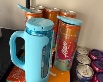 3D Printed Energy Drink Can Holder | Reusable Handle & Flip Top