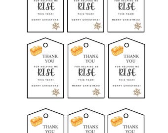 Etiquetas de regalo editables para profesores de Canva / Etiqueta de agradecimiento por ayudarme a crecer / Etiqueta de regalo de pan imprimible / Etiqueta de agradecimiento personalizada para profesores