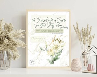 Estudio bíblico cristiano de Pascua imprimible / Devocional de resurrección centrado en Cristo / Actividad familiar de Semana Santa para niños