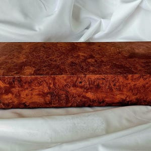 Burlwood Scroll Box (long):  Burl of Burmese Ironwood, Handcrafted, Solid Burlwood-Vintage-Collectible