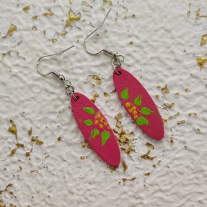 Green Petal Daisy Earrings
