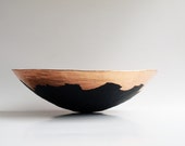Large Paper Mache Bowl  in Black and Copper