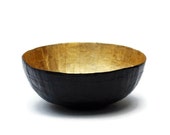 Paper Bowl / Gold Home Decor / Black and Gold / Paper Mache Bowl / Home Accents / Gift Under 20