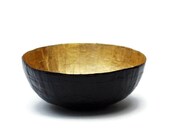 Paper Bowl / Gold Home Decor / Black and Gold / Paper Mache Bowl / Home Accents / Gift Under 20