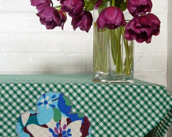 florence floral square gingham picnic tablecloth