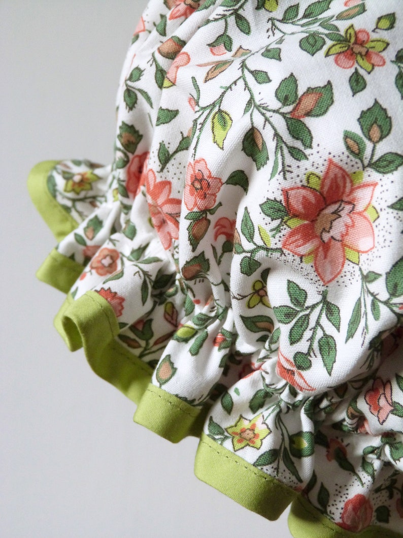 Dimity, frilly floral shower cap bath bonnet in vintage Saderson fabric ready to ship image 1