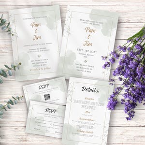Wedding invitation template, Elegant wedding invitation suite, Boho wedding invitation, Elegant wedding invite, wedding detail, wedding RSVP