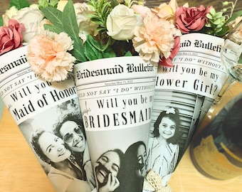 Bridal party proposal, Unique bridesmaid proposal, Will you be my bridesmaid, Bridesmaid proposal card, bridesmaid proposal newspaper