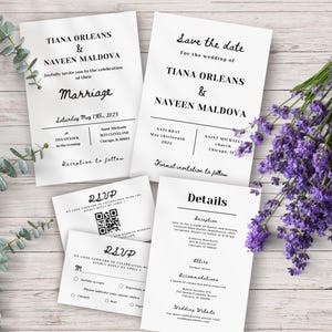 Wedding invitation template, Elegant wedding invitation suite, Photo wedding invitation, Elegant wedding invite, details card, wedding RSVP