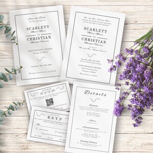 Wedding invitation template, Elegant wedding invitation suite, Photo wedding invitation, Elegant wedding invite, details card, wedding RSVP