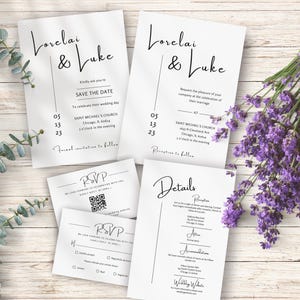 Wedding invitation template, Elegant wedding invitation suite, Photo wedding invitation, Elegant wedding invite, details card, wedding RSVP