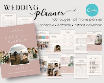 Wedding planner template, wedding planning book, wedding checklist, wedding binder, wedding timeline template, wedding itinerary, wedding