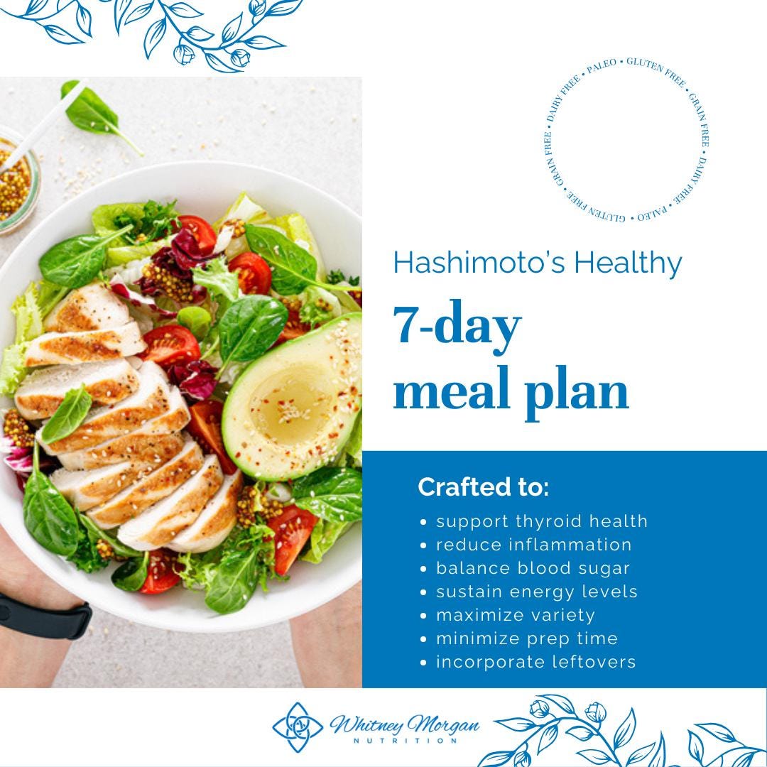 Hashimoto's Healthy: 7-day Meal Plan and Recipes | Instant Download ...