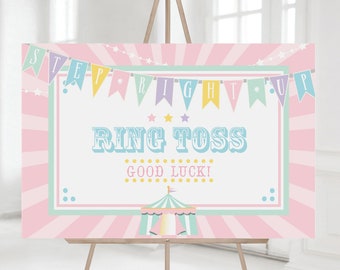 PRINTED Pastel Circus/Carnival Sign- Pink Burst | Measures 24" x 36" | Poster or Foam Core | Personalized, Printed, Shipped
