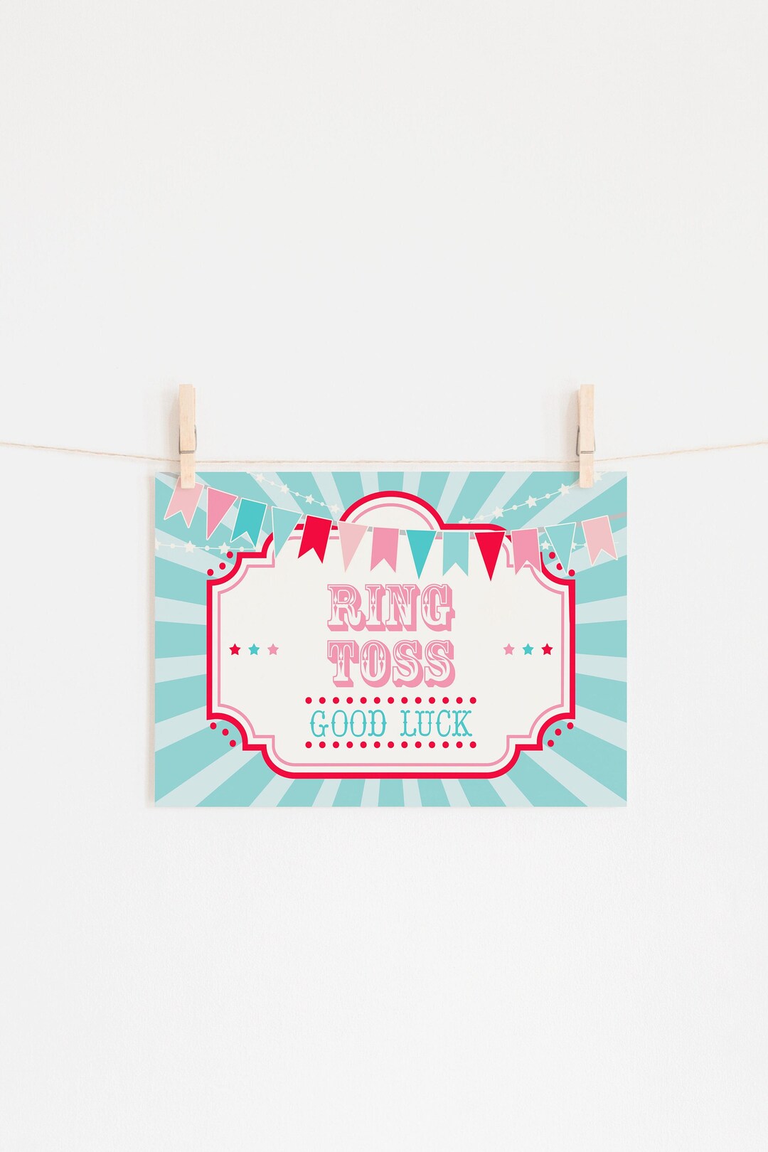 PRINTABLE Pink & Red Circus/carnival Game Sign Includes 8 X 10 and 11 X ...