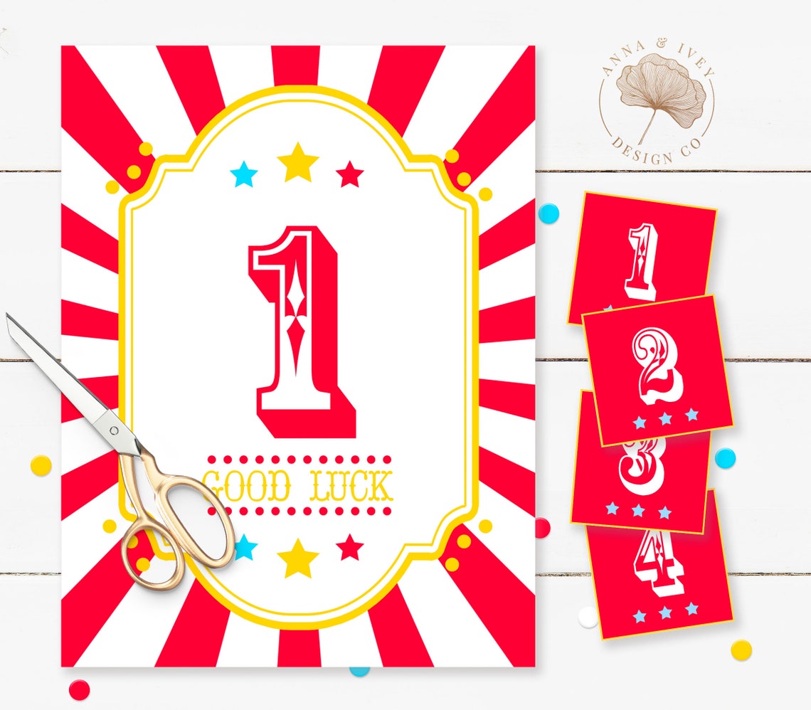 PRINTABLE Bright Red Circus/Carnival Cake Walk Game Fully Etsy