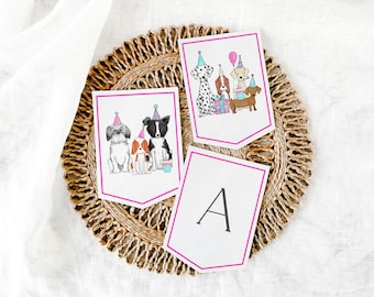 Printable Dog Pawty Banner: Editable Text (Digital Download)