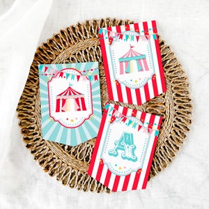Editable Circus Banner: Red & Pink Party Decoration (Digital Download)