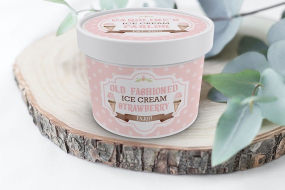 PRINTABLE Ice Cream Tub Labels- Dots | Fits 8oz Ice Cream Containers | Edit Text in Corjl Design App Il_570xn
