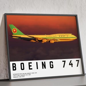 Vintage Boeing 747 Poster - Retro ANA 747, Aviation Wall Art, Aviation Themed Poster Gift, Aviation Enthusiast, Boeing Airplane Poster